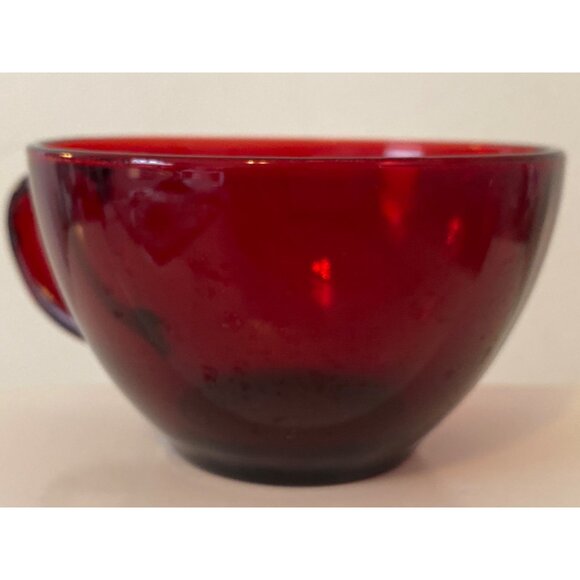 VTG Punch Tea Cup Ruby Red Glass Replacement No Markings - Picture 4 of 10